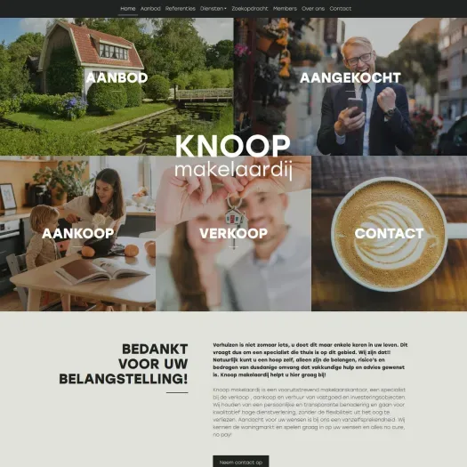 Screenshot of the website of www.iknoop.nl