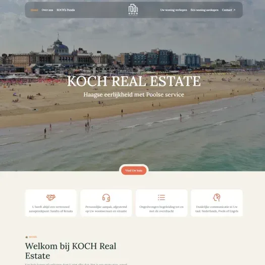 Screenshot der Website von www.kochrealestate.nl