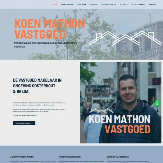 Screenshot van de website van koenmathon-vastgoed.nl