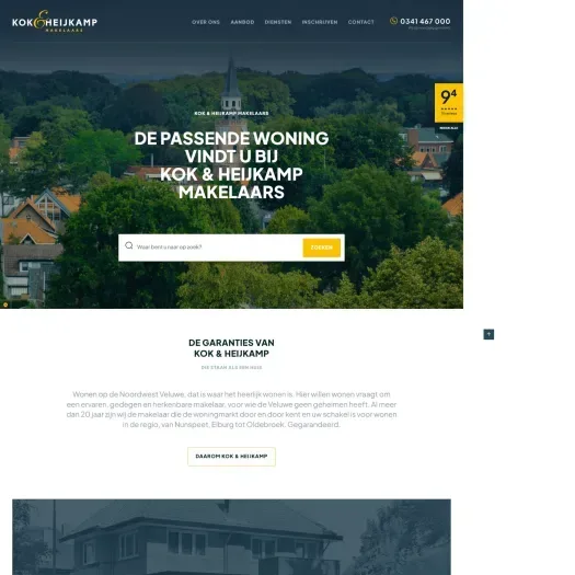 Screenshot of the website of www.kok-heijkamp.nl