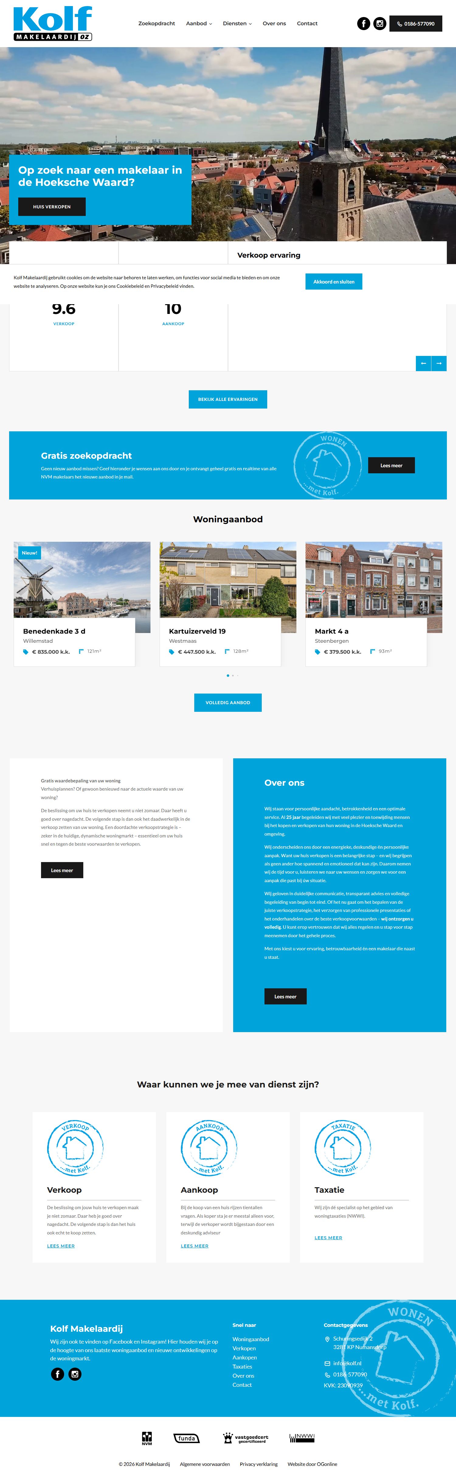 Screenshot der Website von www.kolf.nl
