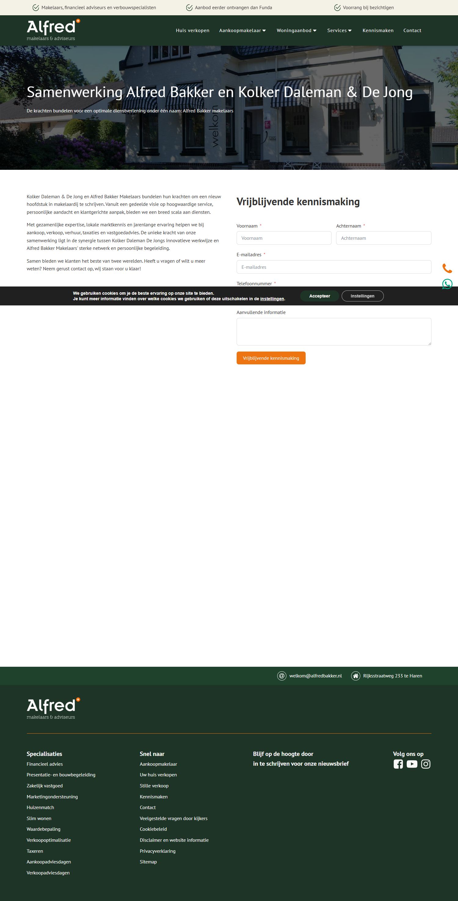 Screenshot of the website of www.kddj.nl