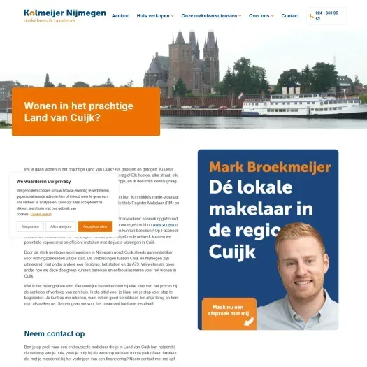 Screenshot van de website van www.kolmeijernijmegen.nl