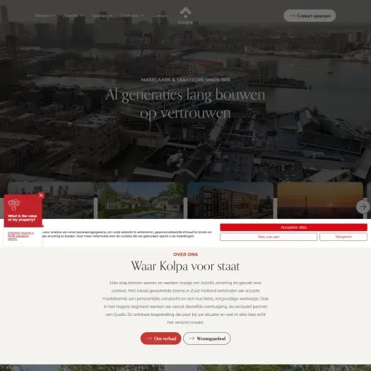 Screenshot van de website van www.kolpalafeber.nl