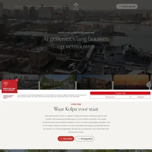 Screenshot van de website van www.kolpa-ozp.nl