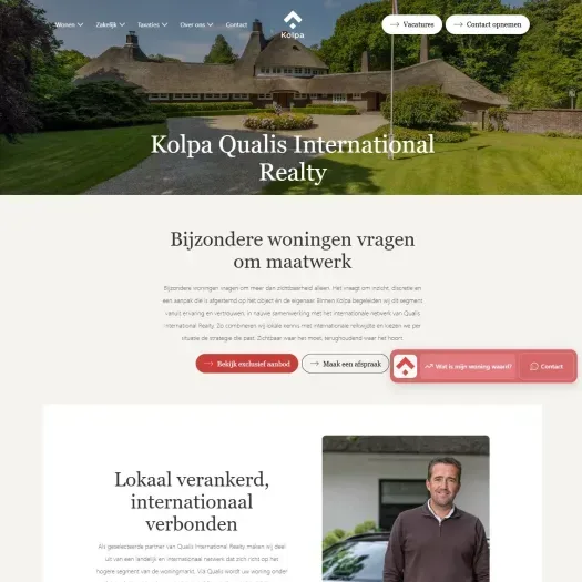 Screenshot van de website van kolpa.nl