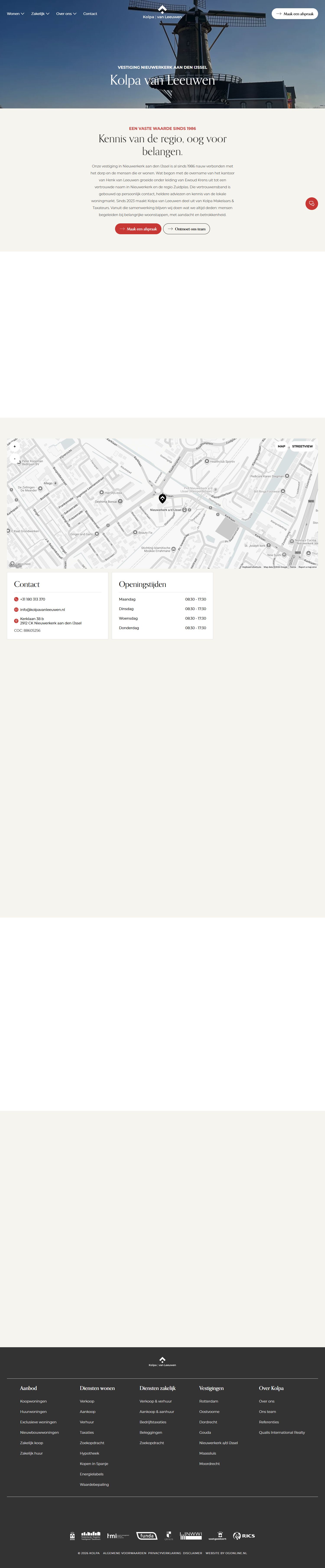 Screenshot of the website of www.kolpavanleeuwen.nl