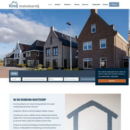 Screenshot der Website von www.kooijmakelaardij.nl