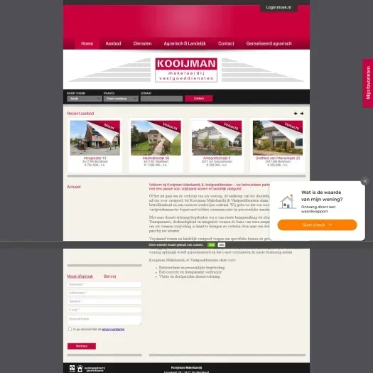 Screenshot van de website van kooijman-makelaardij.nl