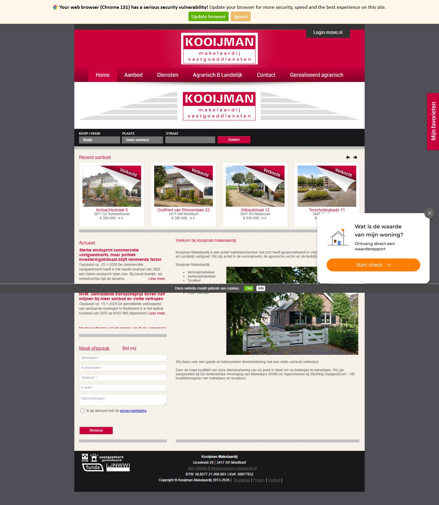 Screenshot der Website von www.kooijman-makelaardij.nl
