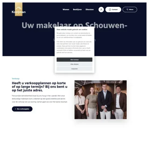 Capture d'écran du site web de www.kooijmanmakelaardij.nl