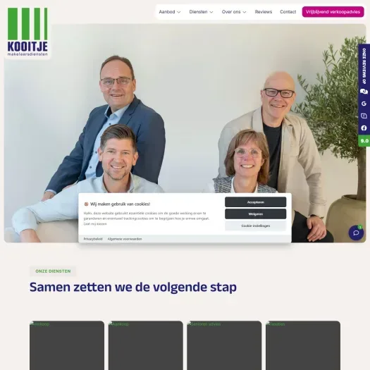 Capture d'écran du site web de www.kooitjemakelaarsdiensten.nl