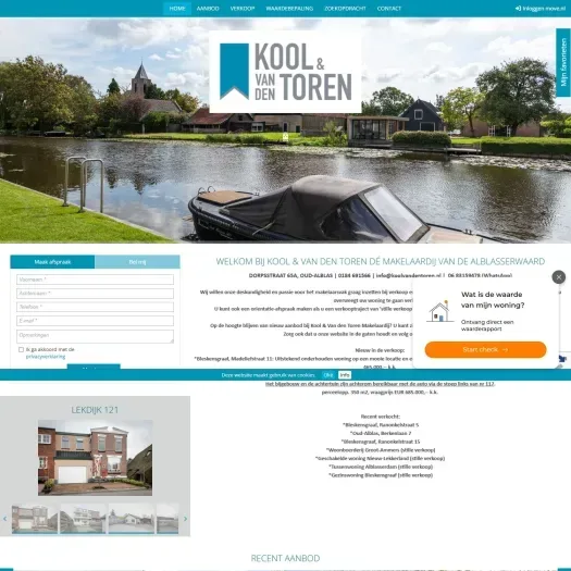 Screenshot van de website van www.koolvandentoren.nl