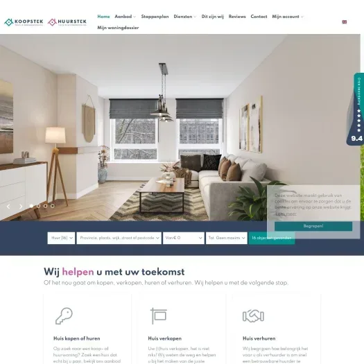 Screenshot van de website van www.koopenhuurstek.nl