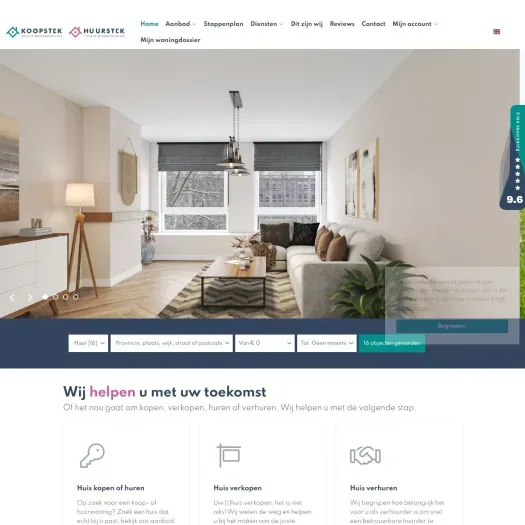 Screenshot of the website of www.koopenhuurstek.nl