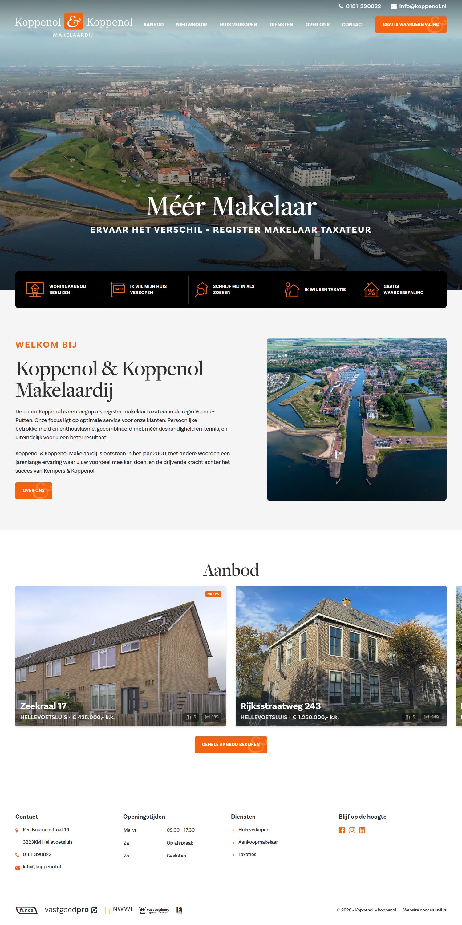 Screenshot der Website von www.koppenol.nl