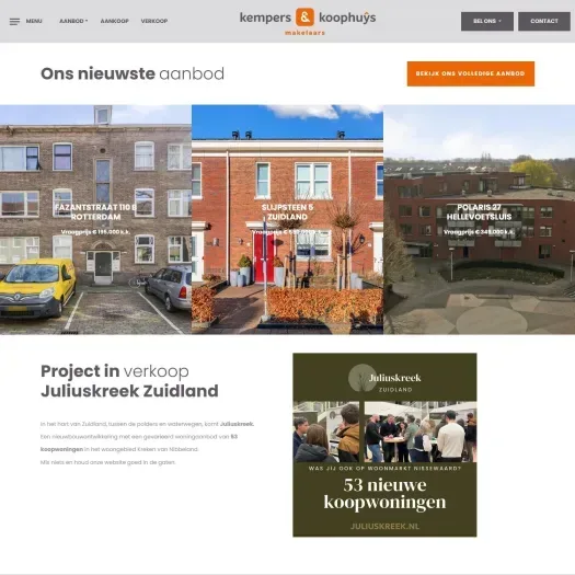 Screenshot van de website van kemperskoophuys.nl