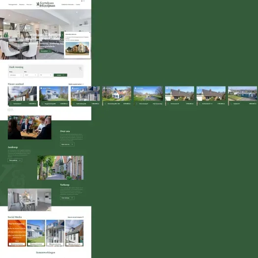 Screenshot van de website van www.kortekaasenkooijman.nl