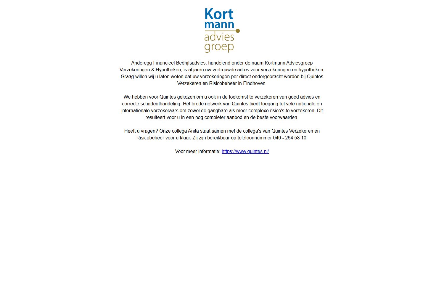 Screenshot der Website von www.kortmann-adviesgroep.nl