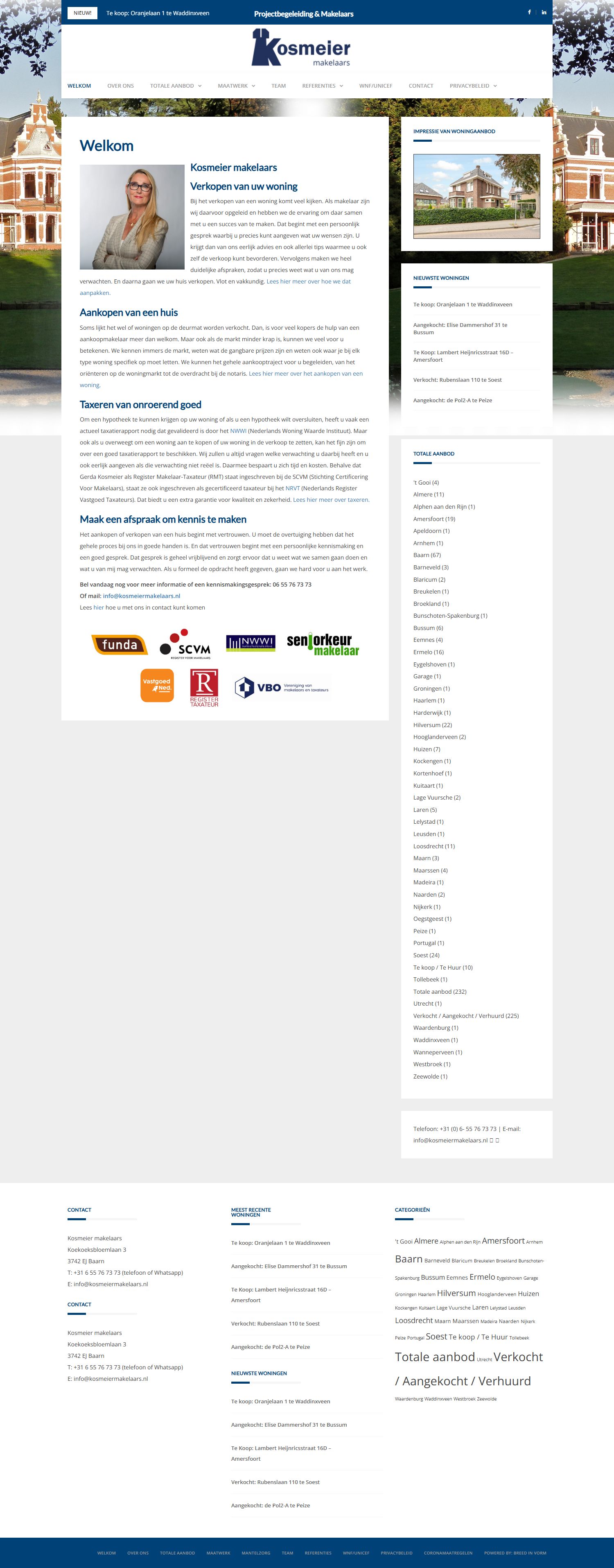 Screenshot der Website von www.kosmeiermakelaars.nl