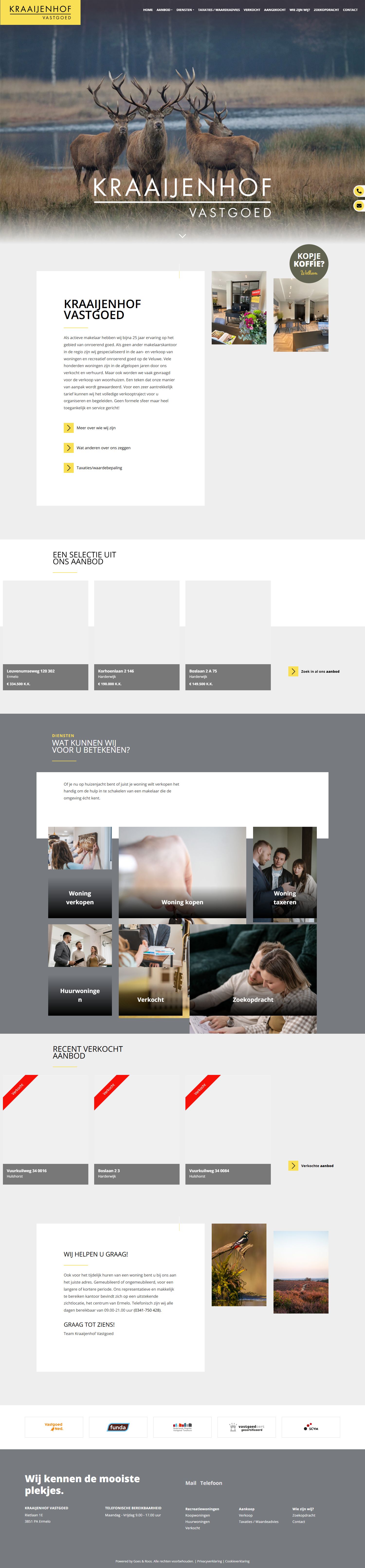 Screenshot der Website von www.kraaijenhofvastgoed.nl