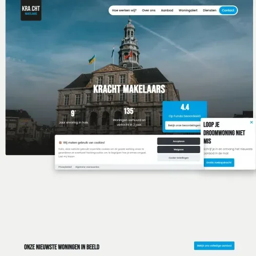 Screenshot of the website of www.krachtmakelaars.nl