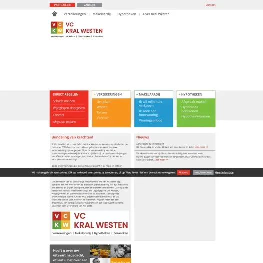 Screenshot van de website van www.kralwesten.nl