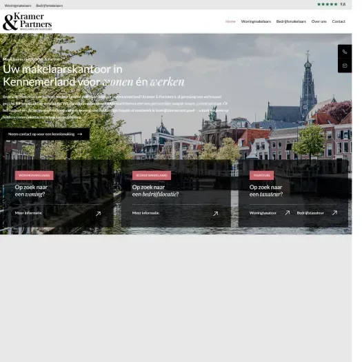 Screenshot of the website of www.kramerenpartners.nl
