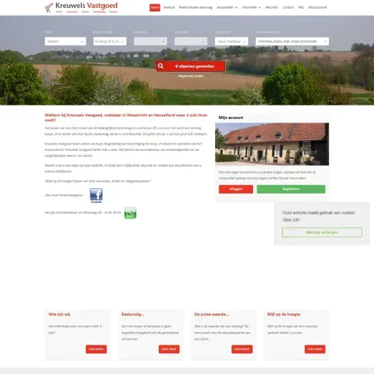 Screenshot van de website van www.kreuwelsvastgoed.nl