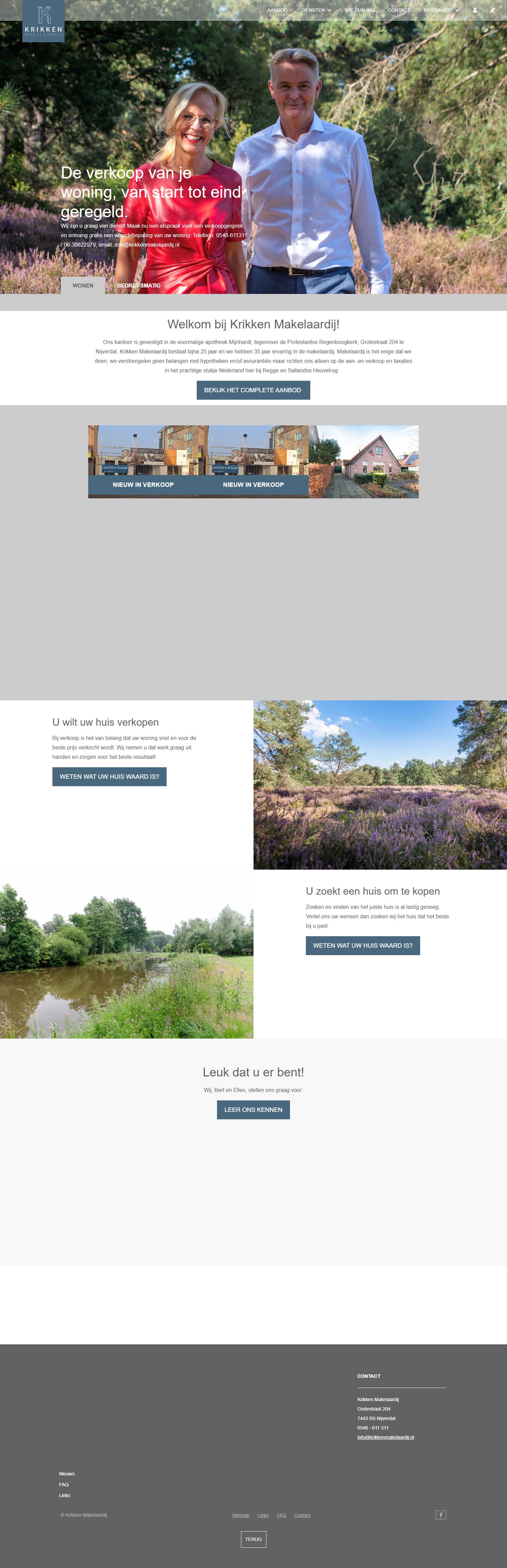 Screenshot der Website von www.krikkenmakelaardij.nl