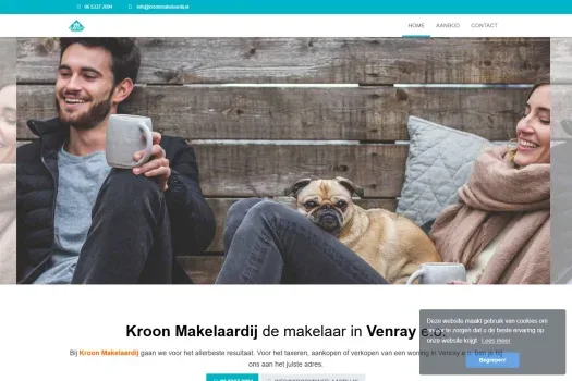 Screenshot van de website van kroonmakelaardij.nl