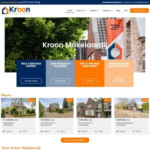 Screenshot van de website van www.kroonhuis.nl
