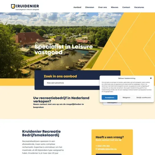 Screenshot van de website van www.kruidenier.nu