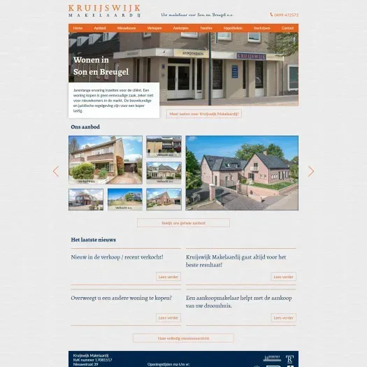 Screenshot van de website van www.kruijswijkmakelaardij.nl