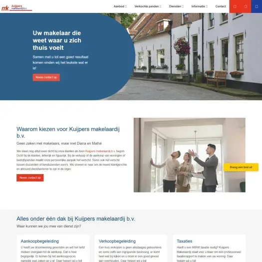 Screenshot of the website of www.kuijpersmakelaardij.nl