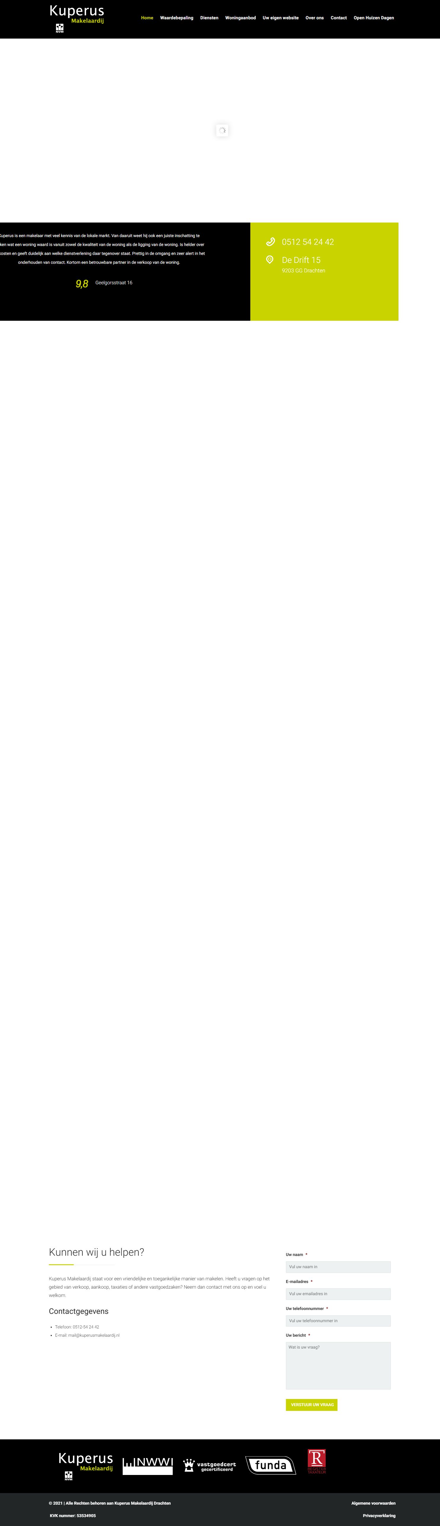 Screenshot der Website von www.kuperusmakelaardij.nl