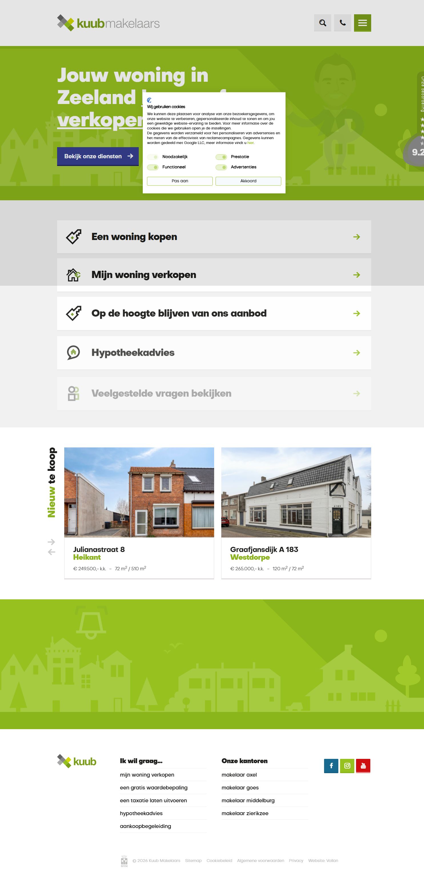 Screenshot der Website von www.kuubmakelaars.nl
