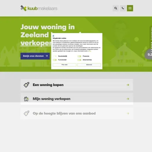 Capture d'écran du site web de www.kuubmakelaars.nl