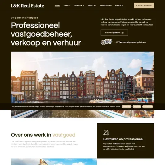 Screenshot of the website of www.lkrealestate.nl