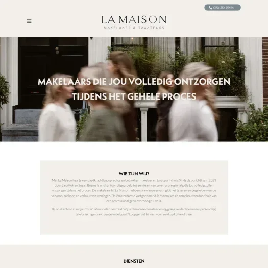 Screenshot van de website van lamaison.nl