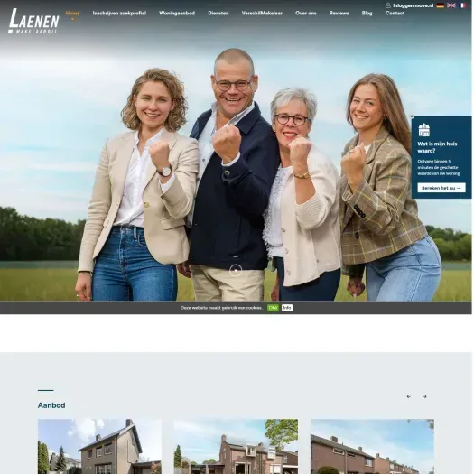 Screenshot of the website of www.laenen.nl