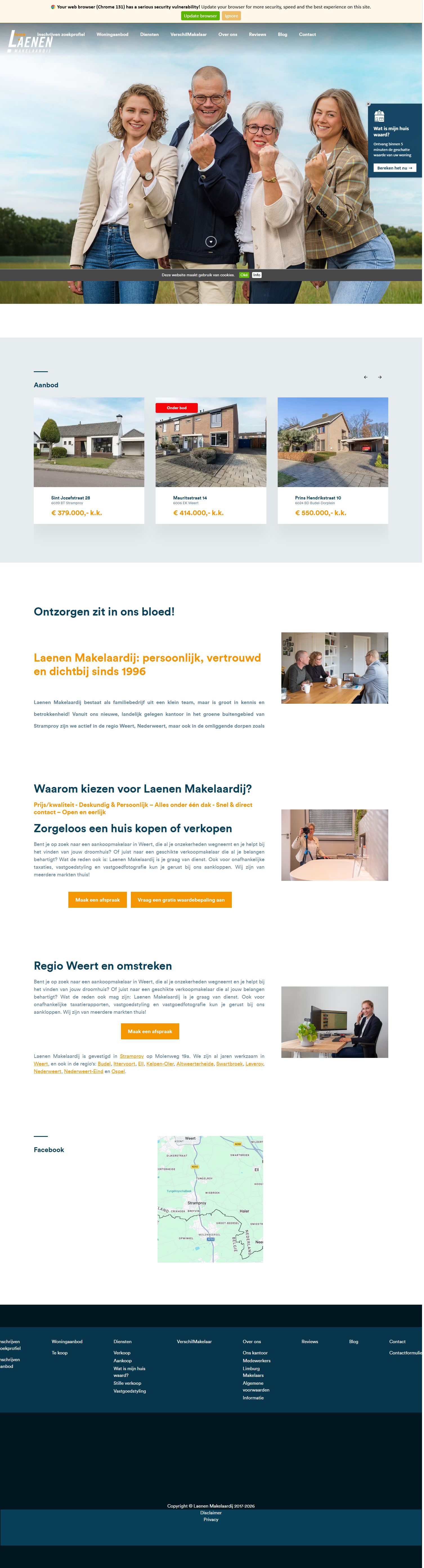 Screenshot der Website von www.laenen.nl