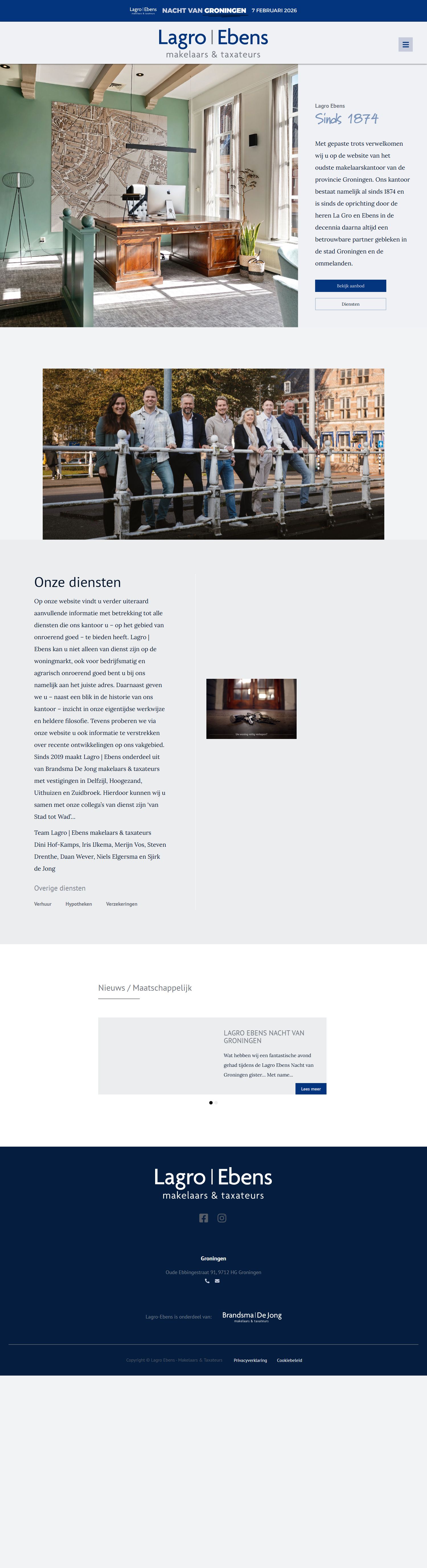 Screenshot der Website von www.lagro-ebens.nl