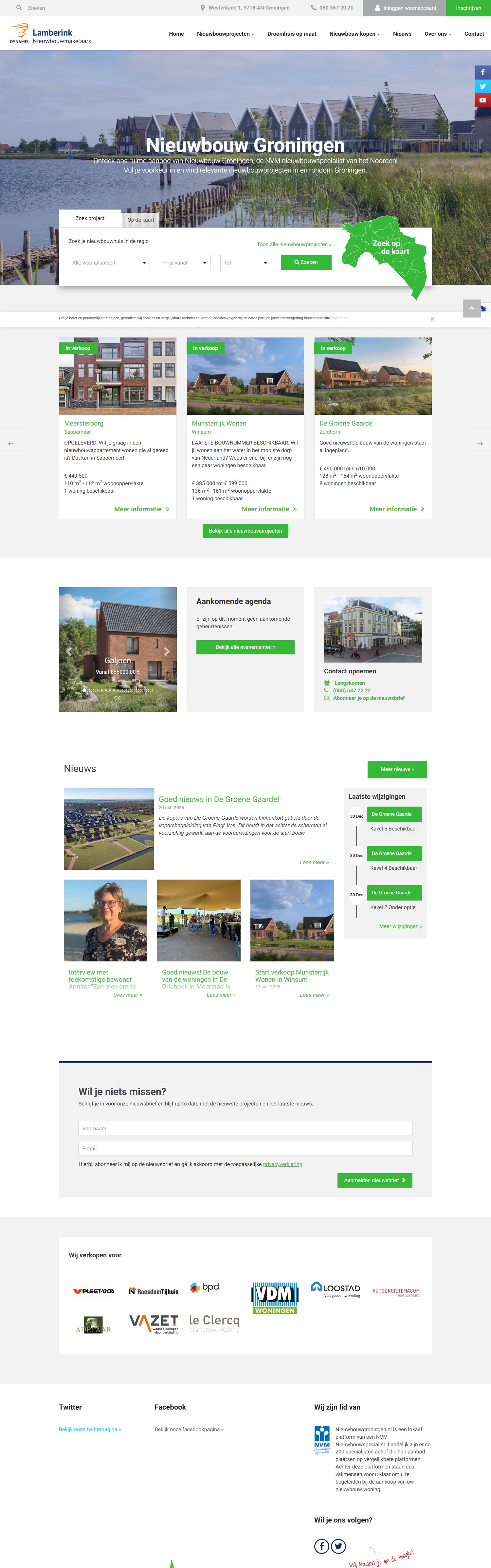 Screenshot of the website of www.nieuwbouwgroningen.nl