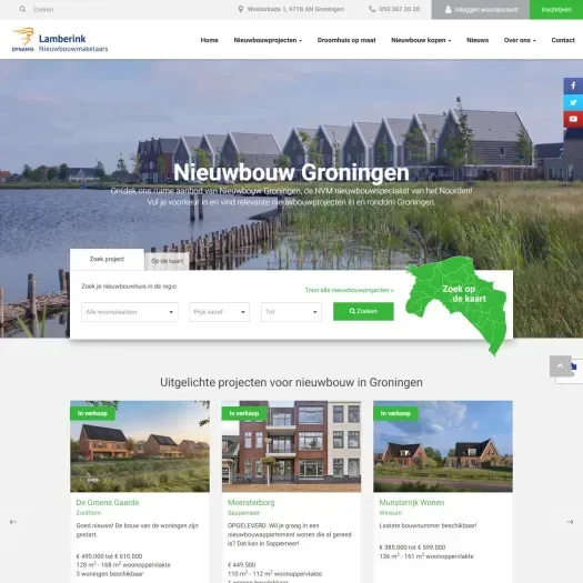 Screenshot of the website of www.nieuwbouwgroningen.nl