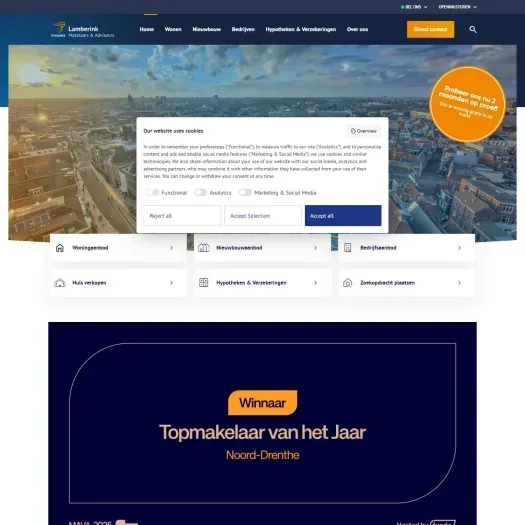 Screenshot van de website van www.lamberink.nl