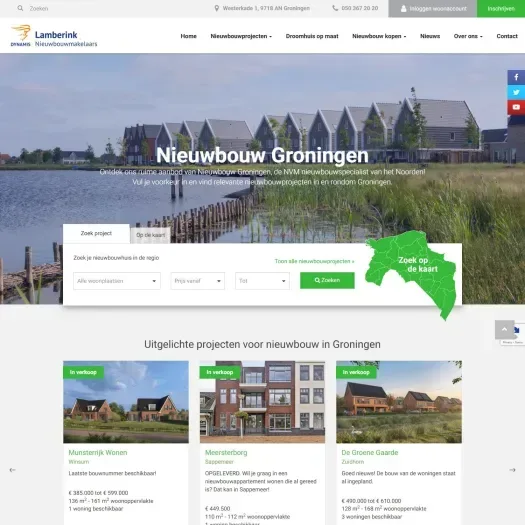 Screenshot of the website of www.nieuwbouwgroningen.nl