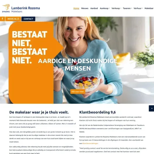 Screenshot of the website of www.lamberinkrozema.nl