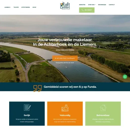 Screenshot of the website of www.lammersmakelaardij.nl