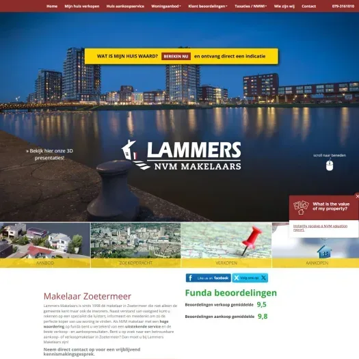 Screenshot of the website of www.lammersmakelaars.nl